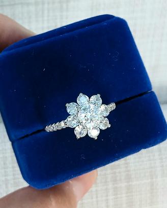 Moissanite anello in argento tg 19mm