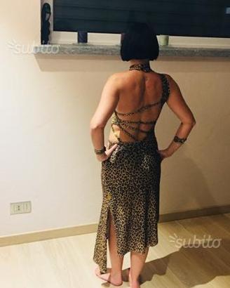 Vestito da ballo latino caraibici leopardato
