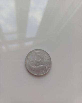 Moneta 5 Lire del 1954