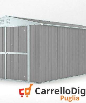 Box garage auto in Acciaio 327x611cm grigio chiaro
