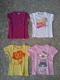 Quattro t-shirt bambina 3/4 - 4/5 anni
