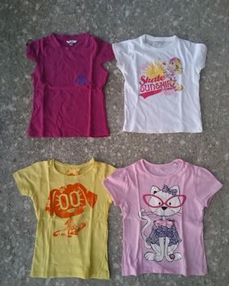 Quattro t-shirt bambina 3/4 - 4/5 anni