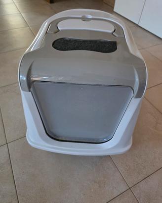 Lettiera chiusa per gatti con filtro
