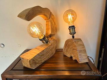 Lampade artigianali in legno