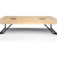 Scrivania Quadro40 300x150cm nero / betulla