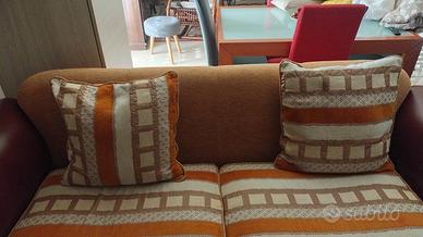 Divano Soggiorno Pouf Pelle Vera Tessuto Usato