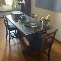 Tavolo e 4 Sedie in Legno Massello