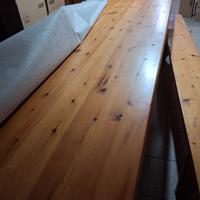 tavolo massiccio artigianale +2 panche