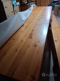 tavolo massiccio artigianale +2 panche