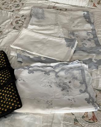 Servizio tavola + coperta matrimoniale vintage
