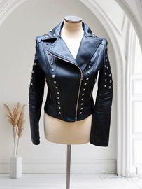 giubbino in vera pelle  Vinci G stile chiodo