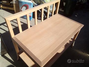 Panca per bambino in legno al grezzo