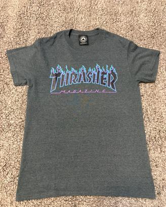 T-shirt Thrasher grigia con logo