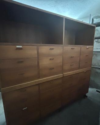 Mobile/Schedario Vintage a Cassetti in Legno