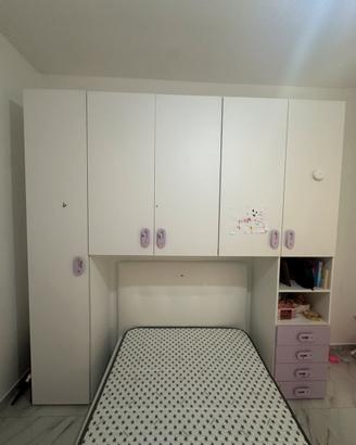 Letto 1,5 + armadio ponte + materasso