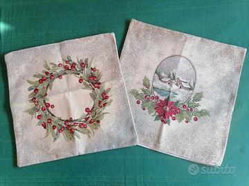 coppia di fodere natalizie per cuscini 43x43 