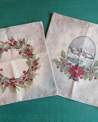 coppia di fodere natalizie per cuscini 43x43 
