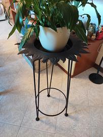 Portavaso in acciaio con piatto 