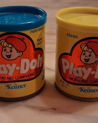 Coppia barattoli vuoti Play Doh Kenner 1978