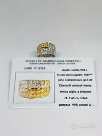 anello oro 18kt brillanti ct 1.40 poli