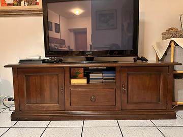 Mobile porta TV in legno massello finitura noce