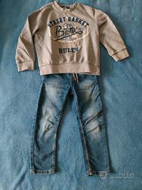 Completo bambino felpa e jeans 