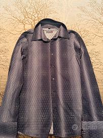 Camicia Asso di Cuori Uomo L - Blu/Bianco Usato