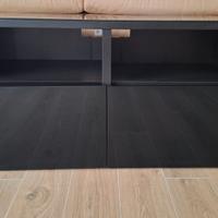 Mobile TV Ikea Besta marrone-nero con ante lucide