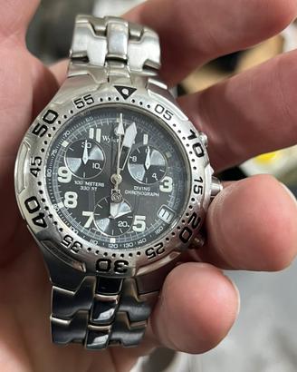 Orologio Wyler Vetta cronografo acciaio fondo nero