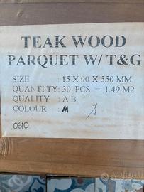 parquet in teak massello spesso 14 mm