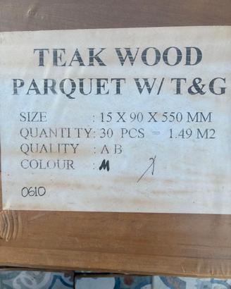 parquet in teak massello spesso 14 mm