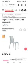 6 sedie in policarbonato trasparente
