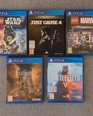 5 giochi PS4 pari al nuovo – LEGO, Star Wars, BF5
