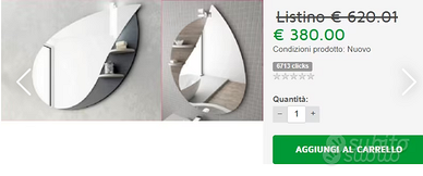 Specchio bagno camera ingresso a Goccia/Foglia