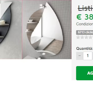 Specchio bagno camera ingresso a Goccia/Foglia
