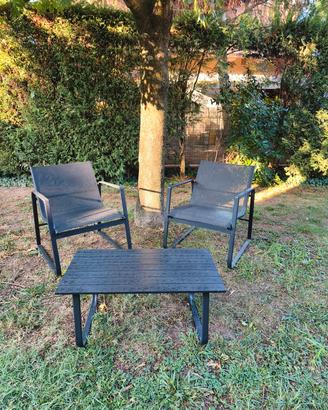 3 salottini da giardino colore antracite