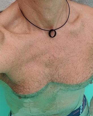 collana uomo acciaio nero e gomma