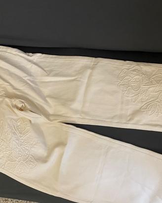 Pantaloni Jeans MANGO dritti ricamo floreale nuovi