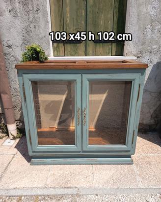 antica vetrina in Rovere shabby industrial