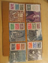 6 foglietti francobolli 