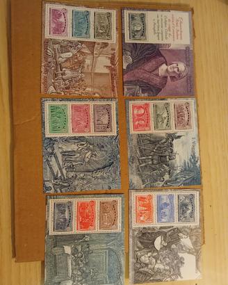 6 foglietti francobolli 