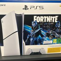 Ps 5 slim bianca lettore cd con pacchetto Fortnite