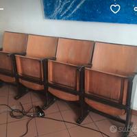 sedie cinema (fila 4 posti) vintage anni 50