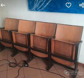 sedie cinema (fila 4 posti) vintage anni 50