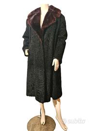 PELLICCIA IN PERSIANO ASTRAKAN NERO 44/46, VINTAGE