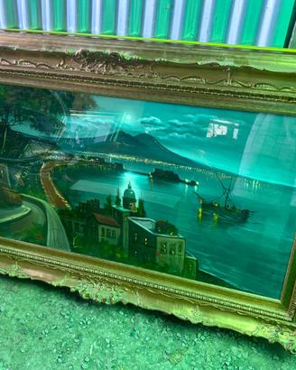 Opera arte quadro vintage paesaggio