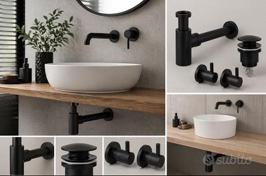 Kit arredo lavabo nero opaco IDROTEC - completo