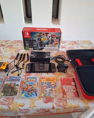 Nintendo Switch Smash Bros + 4 Joy-Con + 5 Giochi 