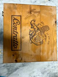 Scatola in legno Contratto per 4 bottiglie vino