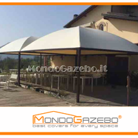 Gazebo Sun Pluvio fisso tetto rotondo acciaio 5x5